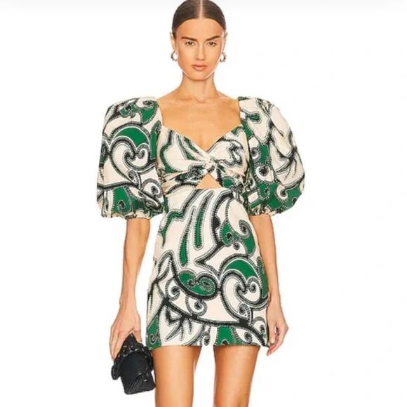 NWT Alexis Iana Dress in Maldive Green Sz S puff dress - Picture 1 of 11